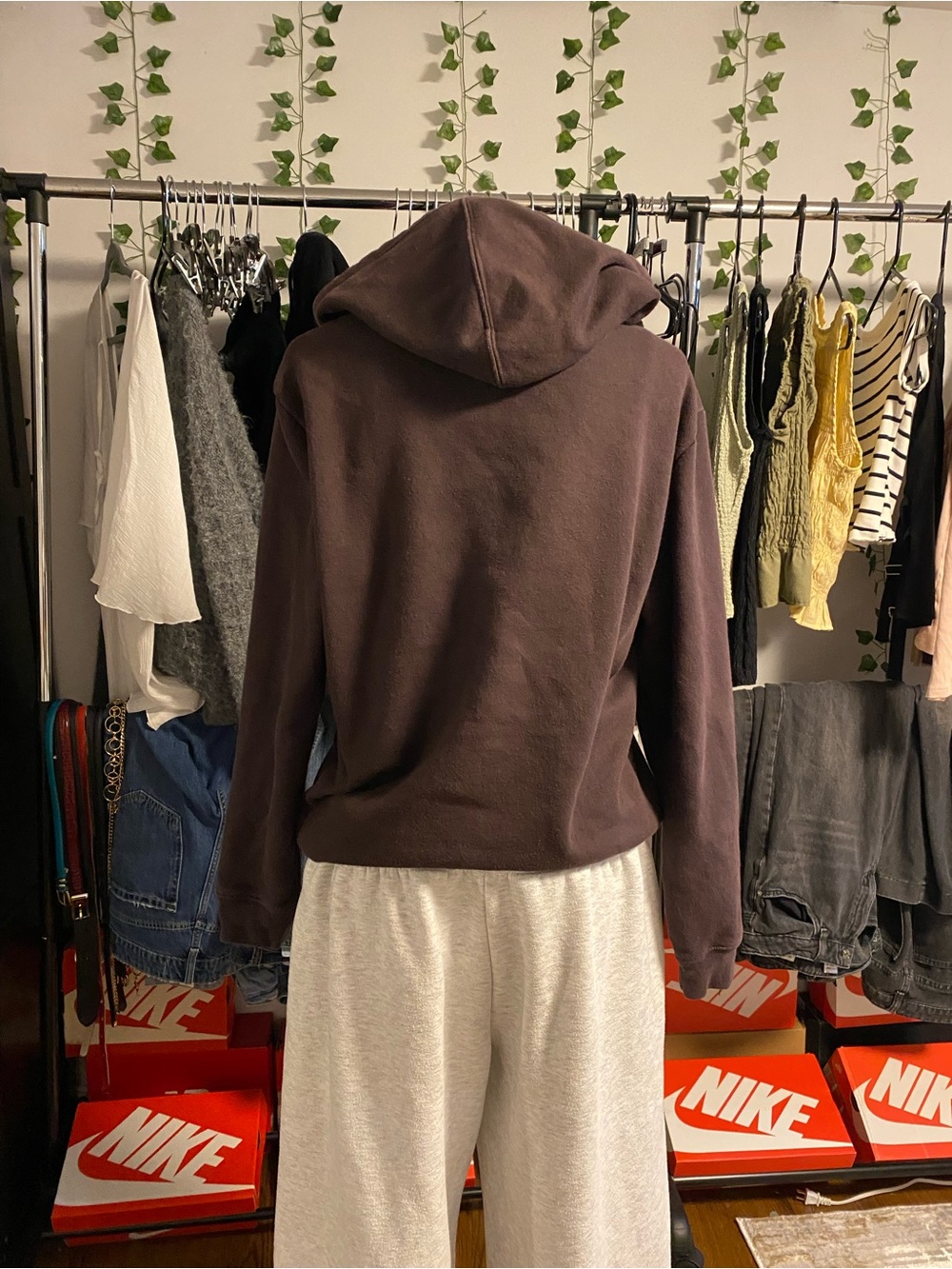 GAP Chocolate Brown Hoodie with Cream Lettering - Picture 3 of 5